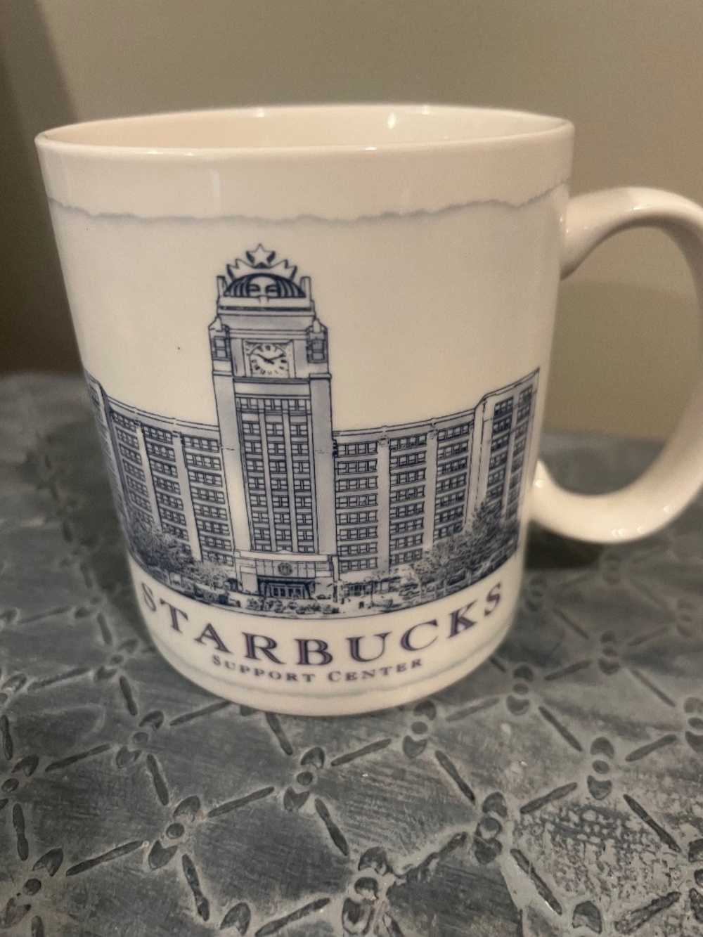 Starbucks Large Support Center 18 oz. Mug Washed Blue Seattle 2006